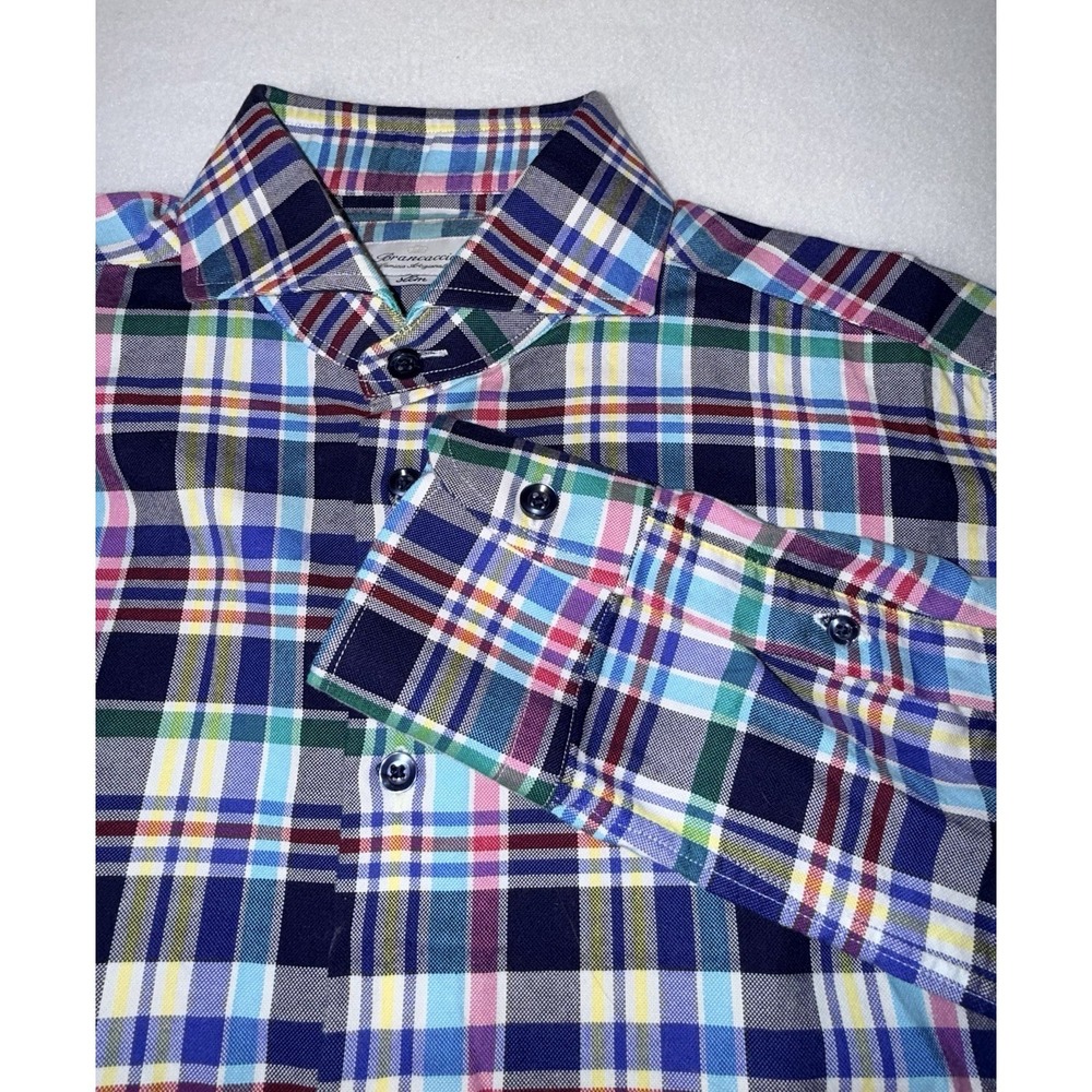Brancaccio Plaid Shirt Mens Slim Fit Long Sleeve